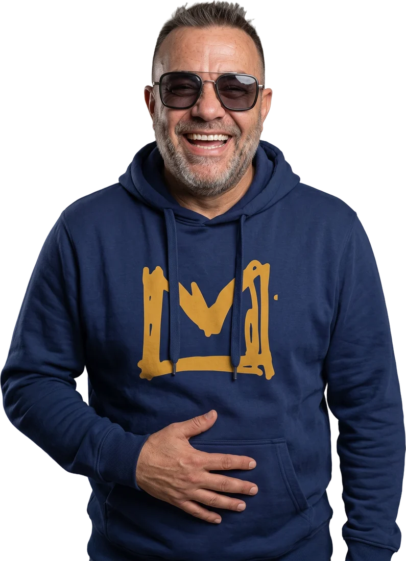 Pep Zamora riendo