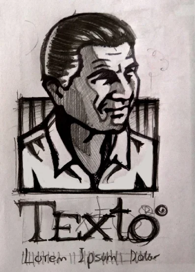 Boceto a mano del logo de Don David