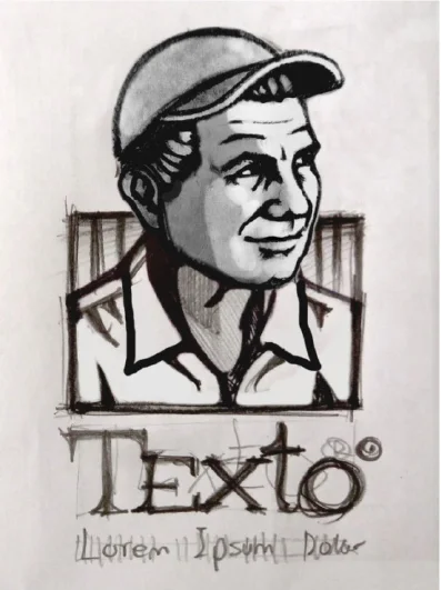 Boceto a mano del logo de Don David