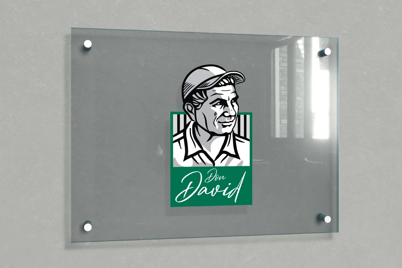 Placa de Don David en la pared