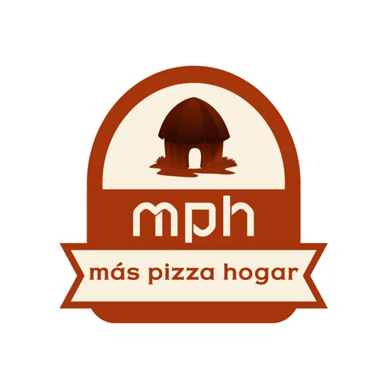 Logo Más Pizza Hogar diseñado por ZAMORA