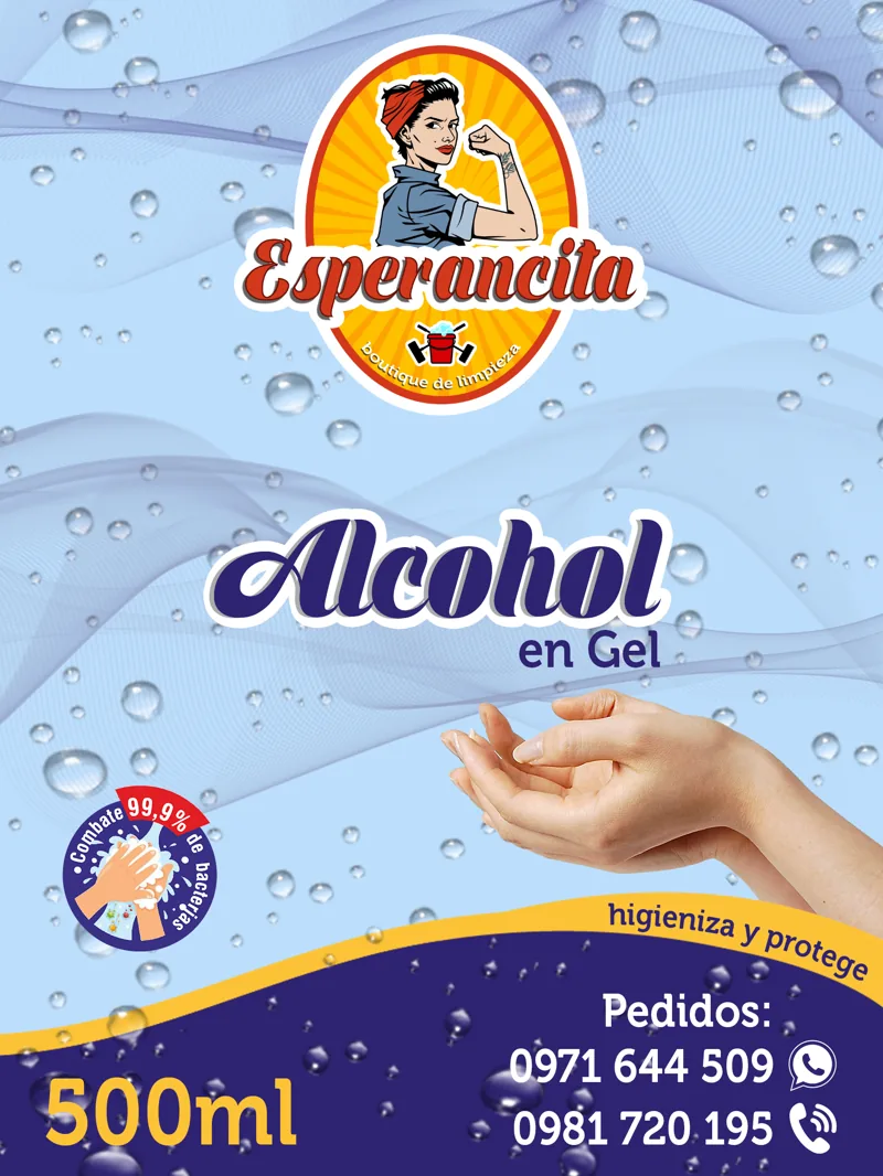 Etiqueta Esperancita Alcohol en gel