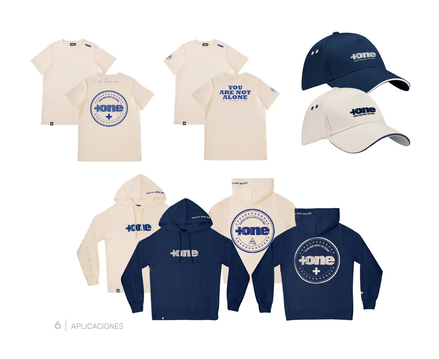 +one · You Are Not Alone · identidad de marca por ZAMORA